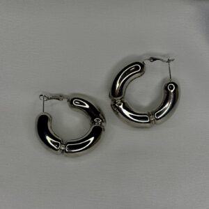 SILVER CHUNKY HOOP EARRINGS