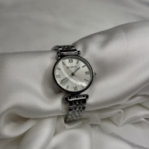 CURREN CIRCULAR SILVER WATCH WITH SILVER WATCH DIAL