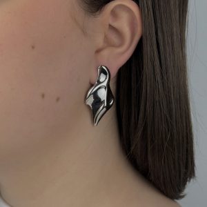 SILVER ASYMMETRICAL EARRINGS