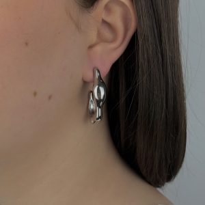 SILVER ASYMMETRICAL EARRINGS