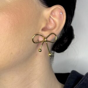 GOLD BOW EARRINGS