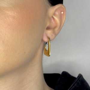 GOLD ASYMMETRICAL HOOP EARRINGS