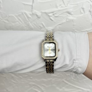 TIMELESS SQUARED SILVER & GOLD WATCH