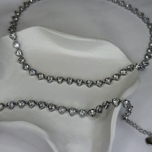 SET SILVER LOVELY DIAMOND